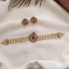 Elegant Three Layer Pearl Peacock Multi Stone Choker