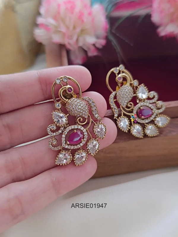 Victorian Pink Stone Earrings