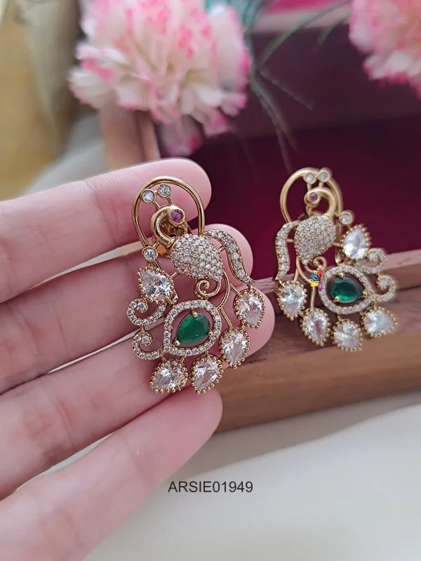 Victorian Green Stone Earrings