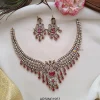 Victorian Red Stone Kante Necklace Set