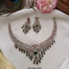 Victorian Green Stone Kante Necklace Set