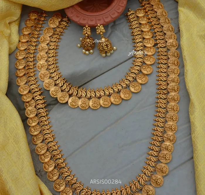 Beautiful Temple Coin Semi Bridal Combo Set